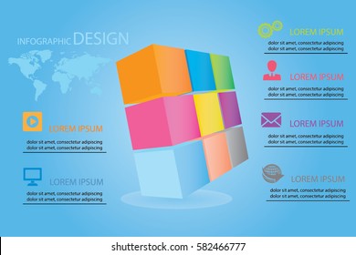 Infographic design template and marketing icons, Business concept with 6 options, parts, steps or processes. Can be used for workflow layout, diagram, number options, web design.Vector illustration