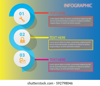 Infographic design template and marketing icons, Business concept with 3 options, parts, steps or processes. Can be used for workflow layout, diagram, number options, web design.Vector illustration