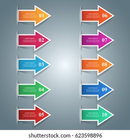 Infographic design template and marketing icons. Arrows logo.