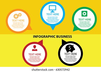 Infographic design template and marketing icons, Business concept with 5 options, parts, steps or processes. Can be used for workflow layout, diagram, number options, Vector illustration