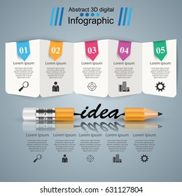 Infographic design template and marketing icons. Bulb icon. Light icon.