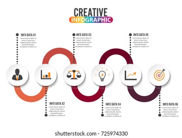 Infographic design template and marketing icons. Template for diagram, graph, presentation and round chart. Business concept with 4 options, parts, steps or processes. Data visualization.