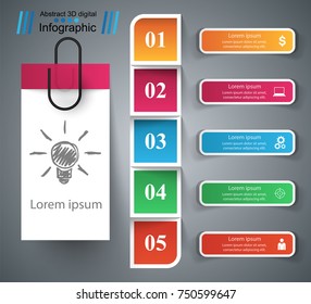 Infographic design template and marketing icons. Bulb icon. Light icon.