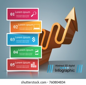 Infographic design template and marketing icons. Arrows logo.