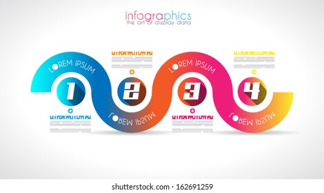 Infographic Design Template with modern flat style. Ideal to display data and for product ranking or generic classification of items.