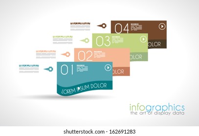 Infographic Design Template with modern flat style. Ideal to display data and for product ranking or generic classification of items.