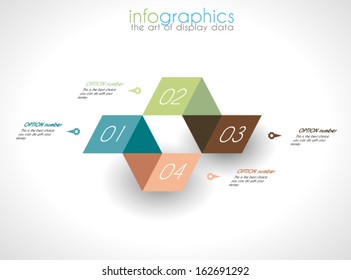 Infographic Design Template with modern flat style. Ideal to display data and for product ranking or generic classification of items.