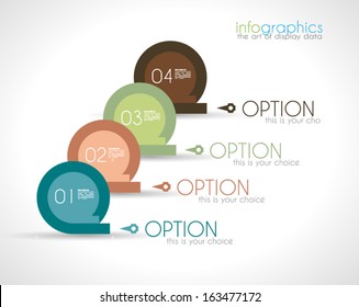 Infographic Design Template with modern flat style. Ideal to display data and for product ranking or generic classification of items.