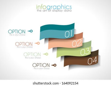 Infographic Design Template with modern flat style. Ideal to display data and for product ranking or generic classification of items.