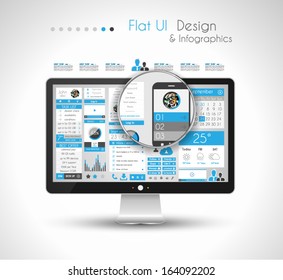 Infographic Design Template with modern flat style. Ideal to display data and for product ranking or generic classification of items.