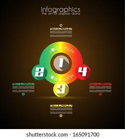 Infographic Design Template with modern flat style. Ideal to display data and for product ranking or generic classification of items.