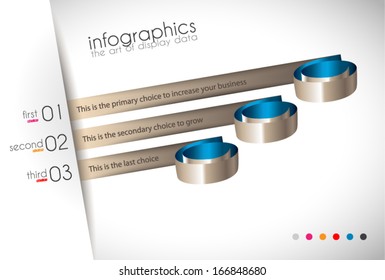 Infographic Design Template with modern flat style. Ideal to display data and for product ranking or generic classification of items.
