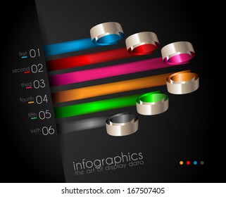 Infographic Design Template with modern flat style. Ideal to display data and for product ranking or generic classification of items.