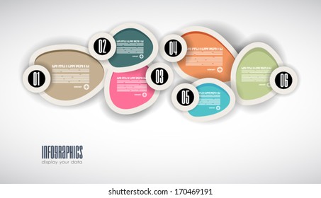 Infographic Design Template with modern flat style. Ideal to display data and for product ranking or generic classification of items.