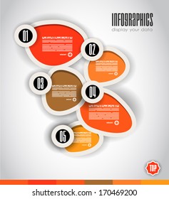 Infographic Design Template with modern flat style. Ideal to display data and for product ranking or generic classification of items.