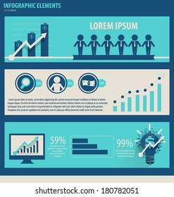 Infographic design template - modern design graph with infographics elements, can use for business concept, vector illustration