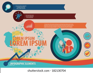 Infografik-Design-Vorlage - Moderner Design-Graphen mit Infografiken-Elementen, kann für Geschäftskonzept, Vektorgrafik verwendet werden