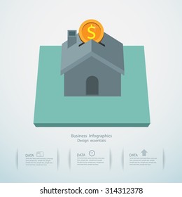 Infographic design template and money saving planning, Business concept with 3 options