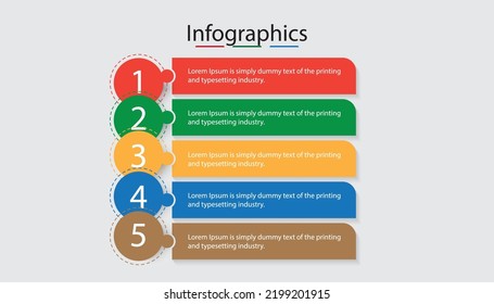 Infographic design template multicolor of vector illustration with number 1-5 , layout, banner,info graph.