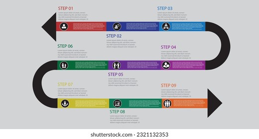 Infographic design template with numbers 10 option for Presentation.infographic template for graphs,  Pie chart, workflow layout, cycling diagram, brochure, report, presentation, web design. 