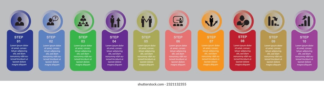 Infographic design template with numbers 10 option for Presentation.infographic template for graphs,  Pie chart, workflow layout, cycling diagram, brochure, report, presentation, web design. 