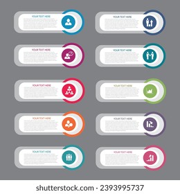 infographic design template with numbers 10 option for Presentation.infographic template for graphs,  Pie chart, workflow layout, cycling diagram, brochure, report, presentation, web design. 