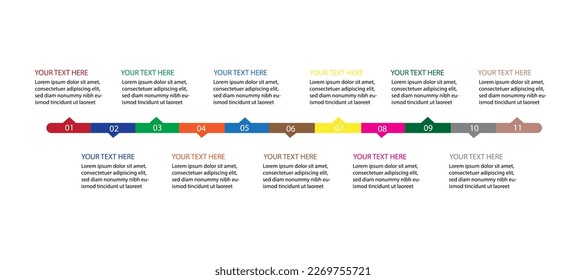 Infographic design template with numbers 11 option for Presentation.infographic template for graphs,  Pie chart, workflow layout, cycling diagram, brochure, report, presentation, web design. 