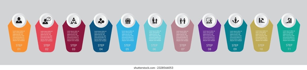 Infografische Design-Vorlage mit den Nummern 11 Option für Presentation.infographische Vorlage für Grafiken, Pie-Diagramm, Workflow-Layout, Zyklusdiagramm, Broschüre, Bericht, Präsentation, Web-Design. 