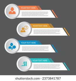 Plantilla de diseño infográfico con números 4 opción para Presentación.plantilla infográfica para gráficos, gráfico circular, diseño de flujo de trabajo, diagrama de ciclo, folleto, informe, presentación, diseño web.