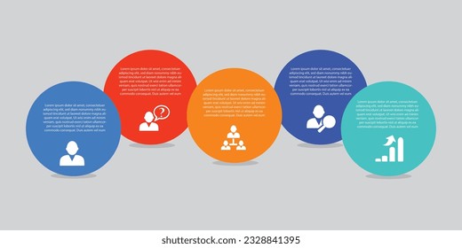 Infographic design template with numbers 5 option for Presentation.infographic template for graphs, Pie chart, workflow layout, cycling diagram, brochure, report, presentation, web design.