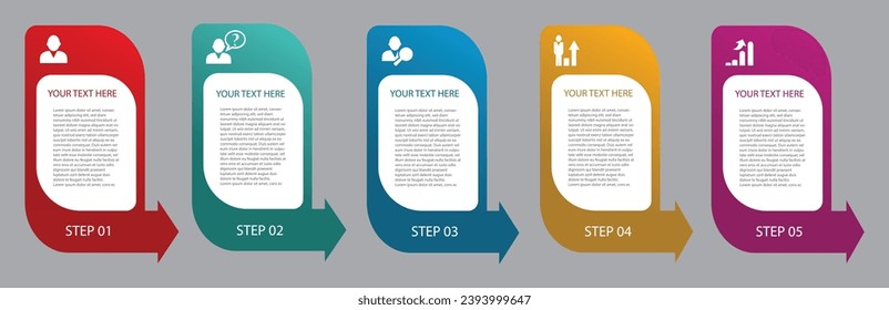 plantilla de diseño infográfico con números 5 opción para Presentación.plantilla infográfica para gráficos, gráfico circular, diseño de flujo de trabajo, diagrama de ciclo, folleto, informe, presentación, diseño web. 