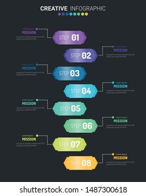 Infographic design template with numbers 8 option for Presentation infographic, Timeline infographics, steps or processes. Vector illustration.