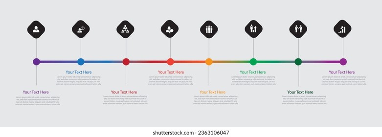 Infographic design template with numbers 8 option for Presentation.infographic template for graphs,  Pie chart, workflow layout, cycling diagram, brochure, report, presentation, web design. 