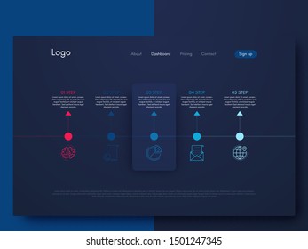 Infographic design template with numbers five option