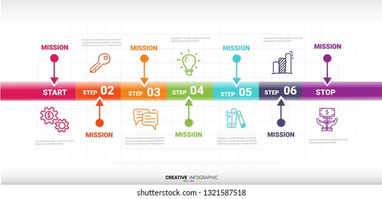 Infographic design template with numbers six option can be used for workflow layout, diagram, number step up options.