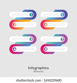 Infographic design template with numbers six option for Presentation infographic, Timeline infographics, steps or processes. Vector illustration.