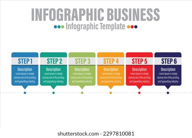  Infographic design template with numbers Six 6 option or six 6 Steps can be used for workflow layout, diagram, number step up options.