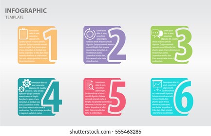 Infographic design template with numbers six option