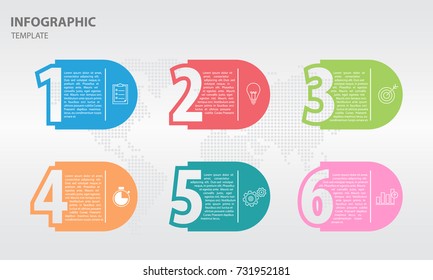Plantilla de diseño gráfico con números seis, opción