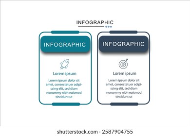 infographic design template, option 2 step, vector illustration.