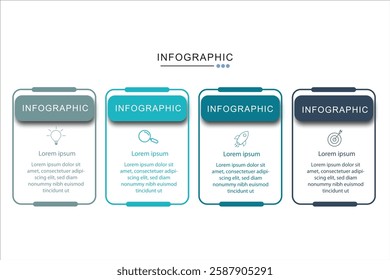 infographic design template, option 4 step, vector illustration.
