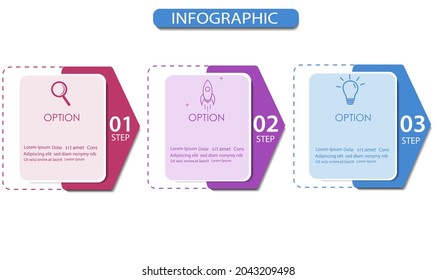 Infographic design template with option or step for business presentation