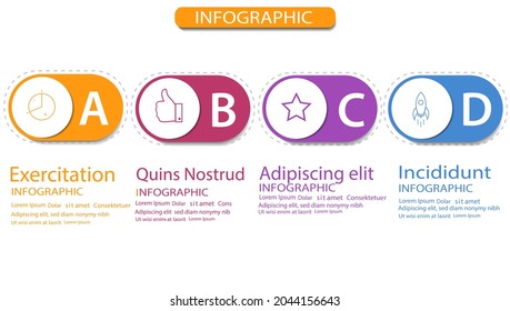 Infographic design template with option or step for presentation