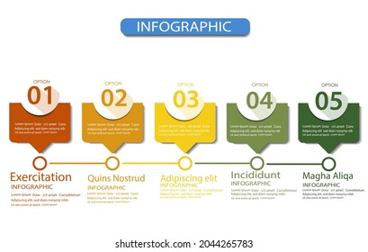 Infographic design template with option or step for presentation