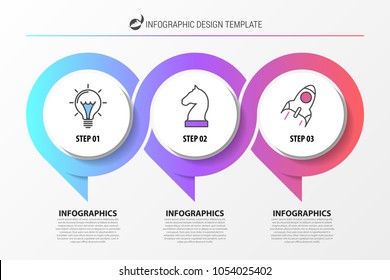 Infographic design template. Organization chart with 3 steps. Vector illustration