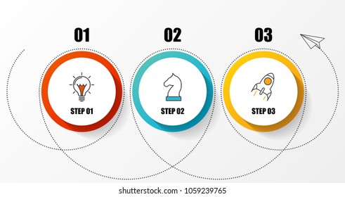 Infographic design template. Organization chart with 3 steps. Vector illustration