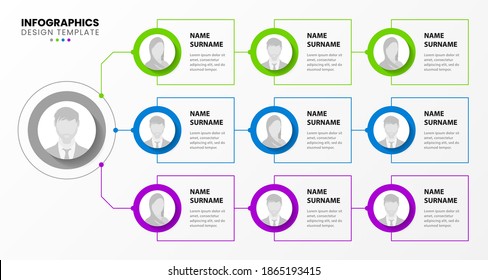 Infographic design template. Organization chart. Business hierarchy. Vector illustration