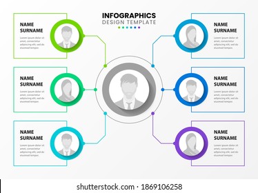 Infographic Design Template. Organization Chart. Business Hierarchy. Vector Illustration