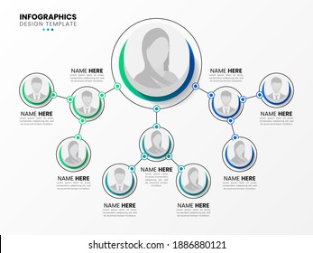 Infographic Design Template. Organization Chart. Business Hierarchy. Vector Illustration