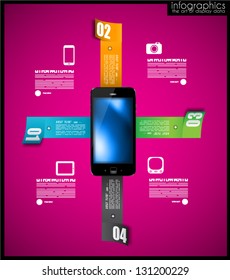 Infographic design template with paper tags. Idea to display information, ranking and statistics with orginal and modern style.